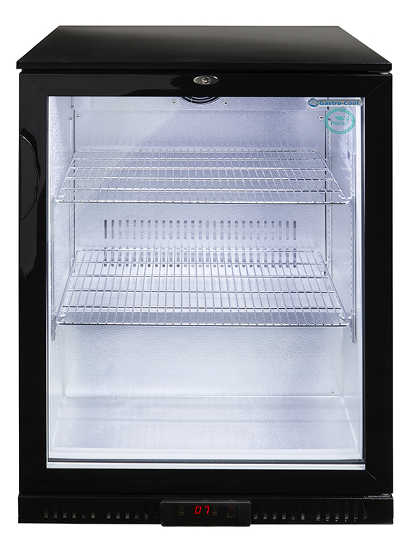 Gastro - Cool - Untertheken Kühlschrank - Glastür - selbstschließend - schwarz - GCUC100 - Frontansicht leer