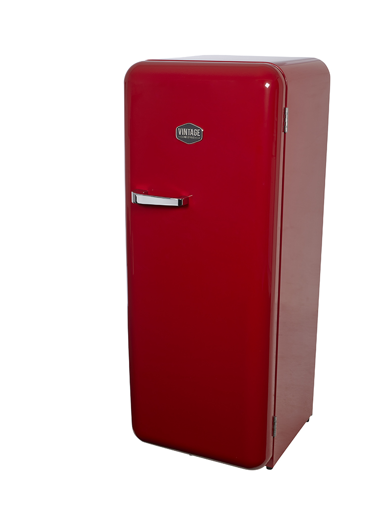 Gastro-Cool - Retro Kühlschrank Havanna in Rot - VIRC330 - seitlich