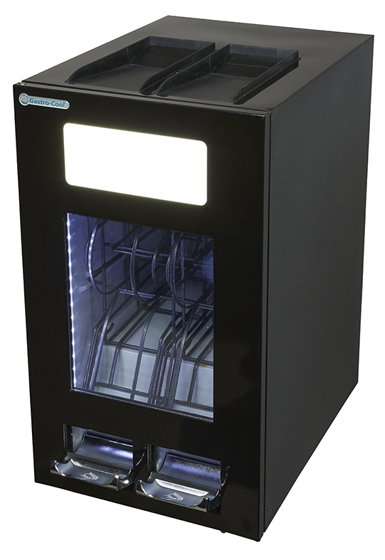 Gastro-Cool - Dosen Dispenser Kühlschrank - Edelstahl - 96 Dosen à 250 ml - GCAP100-250 - seitlich leer
