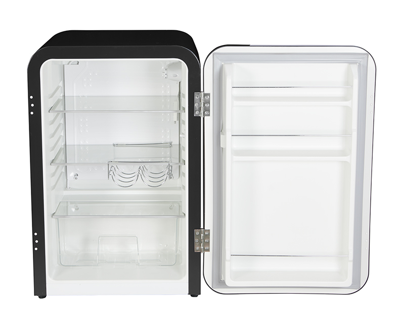 Gastro-Cool - Retro Kühlschrank - American Old School - schwarz - VIRC160 - Voransicht leer