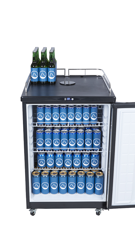 Bierfasskühlschrank - Bierkühlschrank - Edelstahlfront - GCBK160 - Frontansicht gefüllt