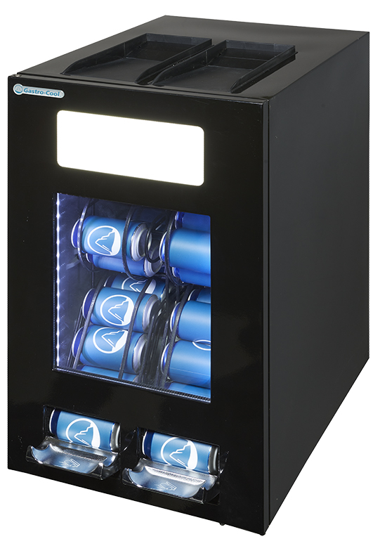 Gastro-Cool - Gastro-Cool - Dosen Dispenser Kühlschrank - schwarz - 64 Dosen à 330 ml - GCAP100-330 - seitlich gefüllt
