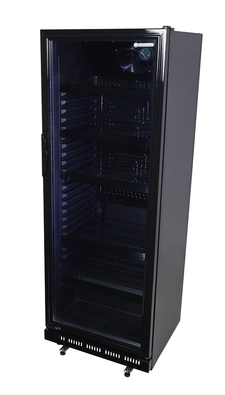 Gastro-Cool - Glastürkühlschrank - schwarz - GD360 - seitlich leer