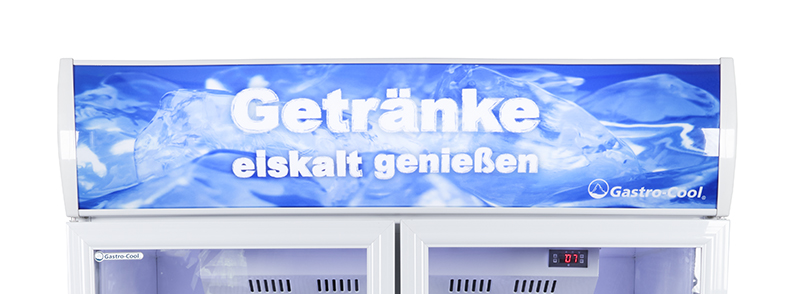 GCDC1050 - Kühlschrank für Kiosk - zwei Glastüren - LED - Leuchthaube
