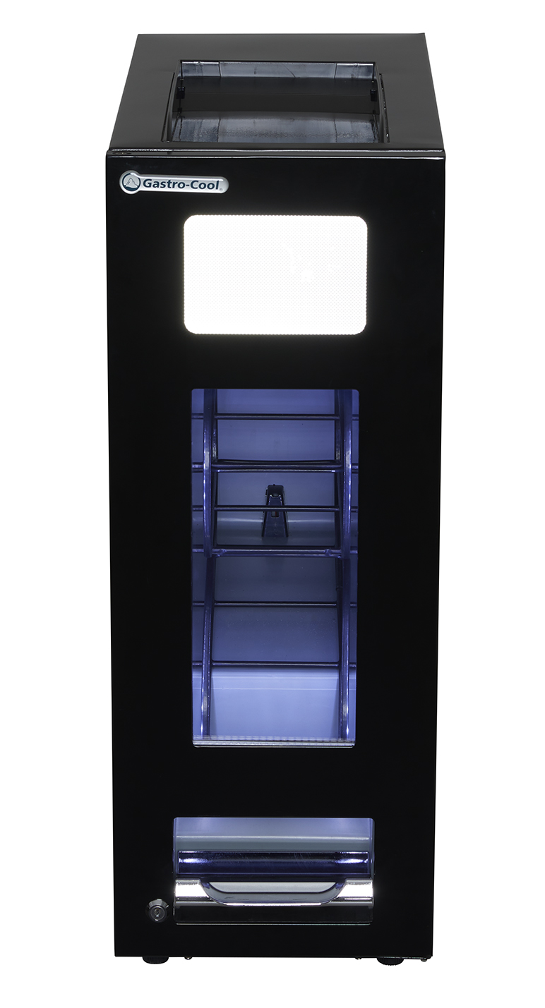 Gastro-Cool - Dosen Dispenser Kühlschrank - Schwarz - 48 Dosen à 250 ml - GCAP50-250 - Frontansicht leer
