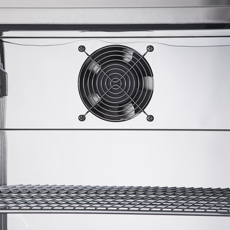 Gastro-Cool - Edelstahl Kühlschrank mit Glastür - Umluft - groß - GCGD300 - Ventilator