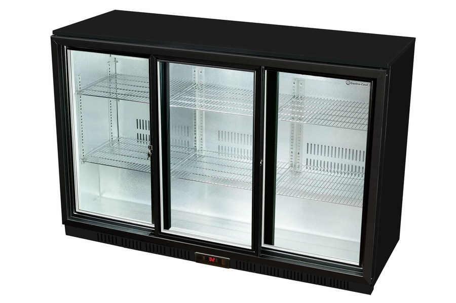 Gastro-Cool - Flaschenkühlschrank - Schiebetür - selbstschließend - schwarz - GCUC300