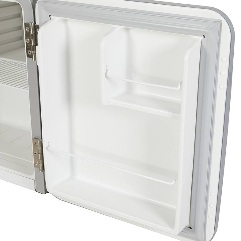 Kleiner Retro Kühlschrank - 50er Jahre - Industial Look - Silber - VIRC60 - Tür innen
