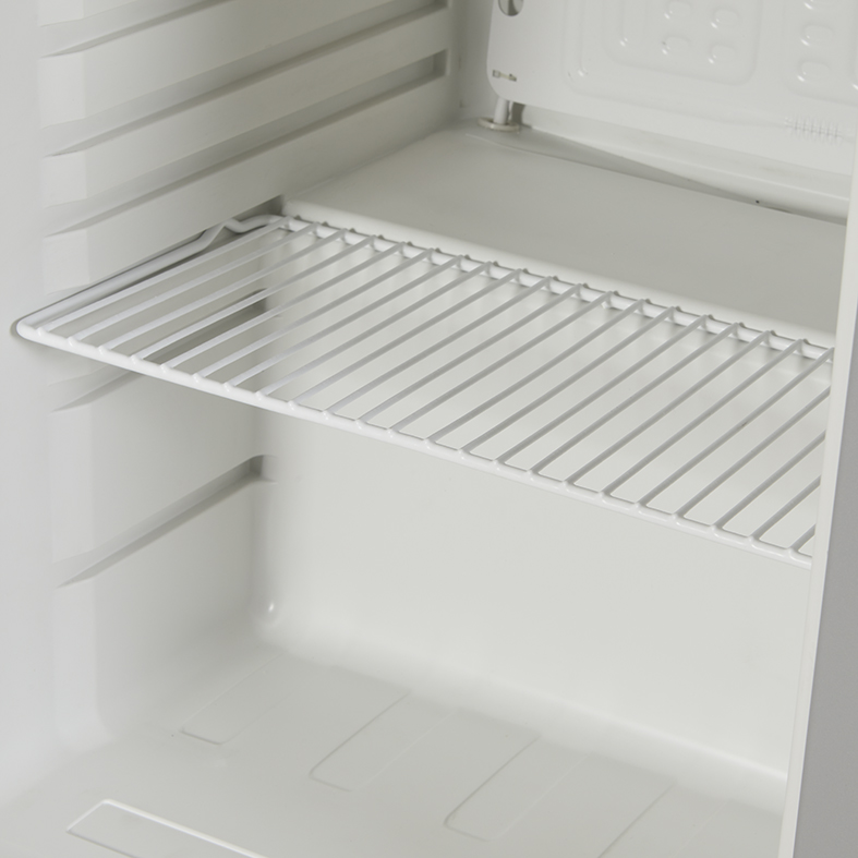 Kleiner Retro Kühlschrank - 50er Jahre - Industial Look - Silber - VIRC60 - Innenraum