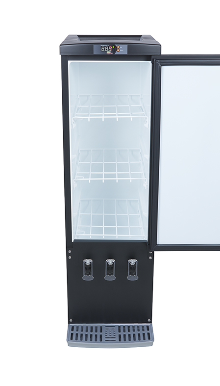 Bag in Box Dispenser Kühlschrank für Wein - schwarz - 3x10 Liter - GCBIB110 - Vorderseite Leer
