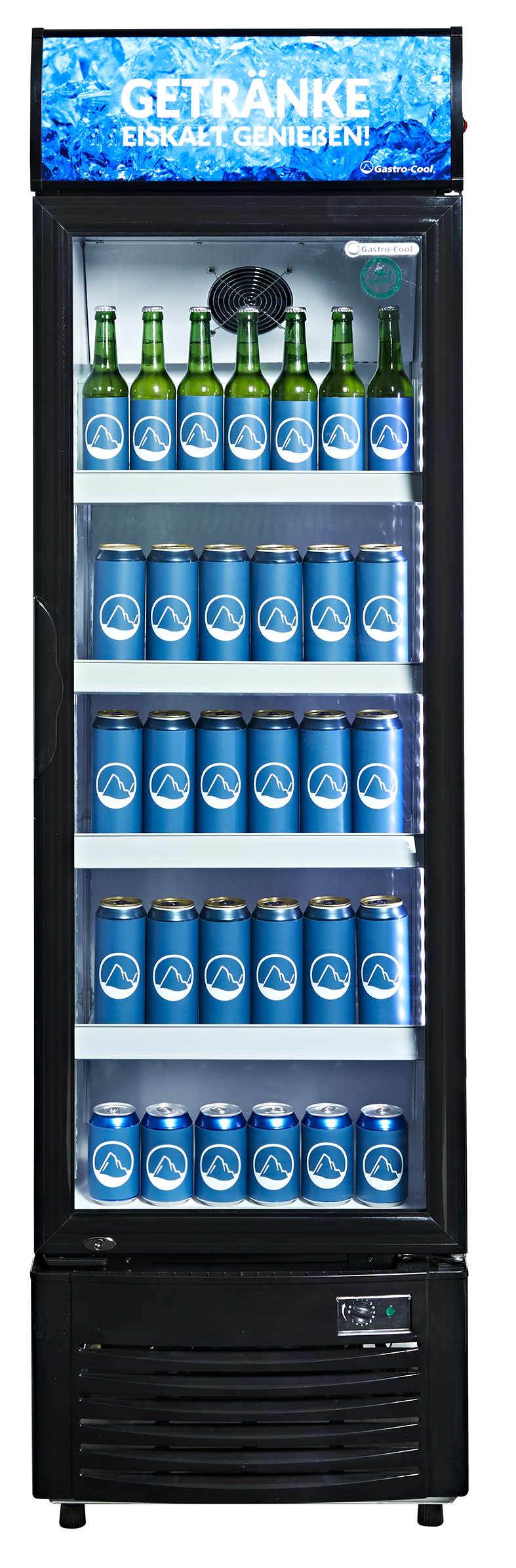 Gastro-Cool - Getränkekühlschrank mit Werbedisplay - DC280 - frontal gefüllt