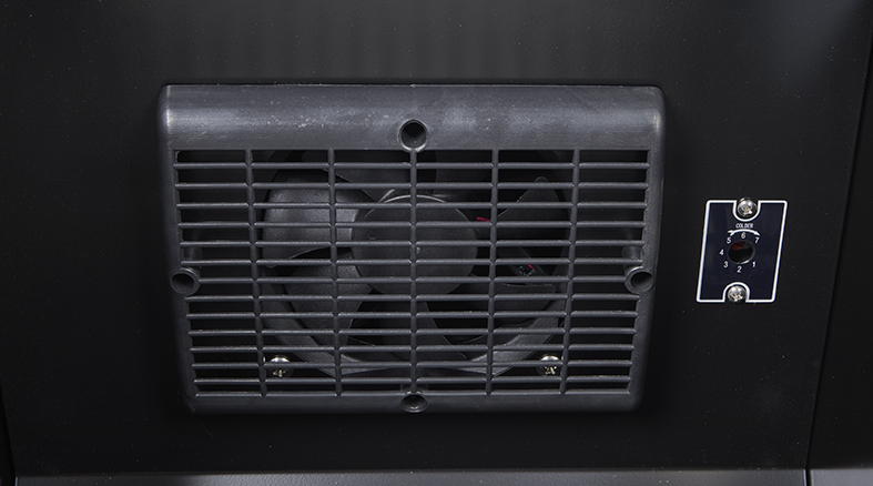 Gastro-Cool - GCDC130 schmaler Werbekühlschrank in schwarz - power LED - Ventilator