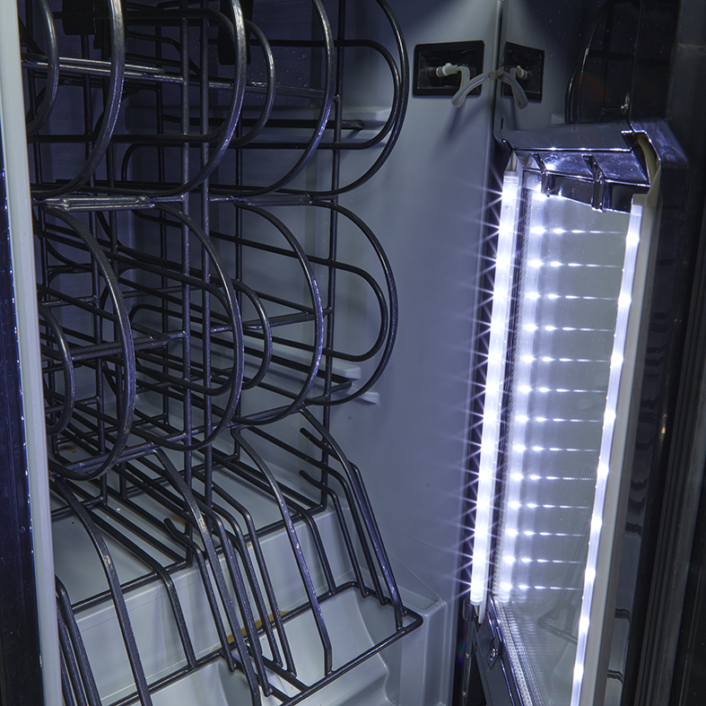 Gastro-Cool - Dosen Dispenser Kühlschrank - Edelstahl - 96 Dosen à 250 ml - GCAP100-250- Innenraum