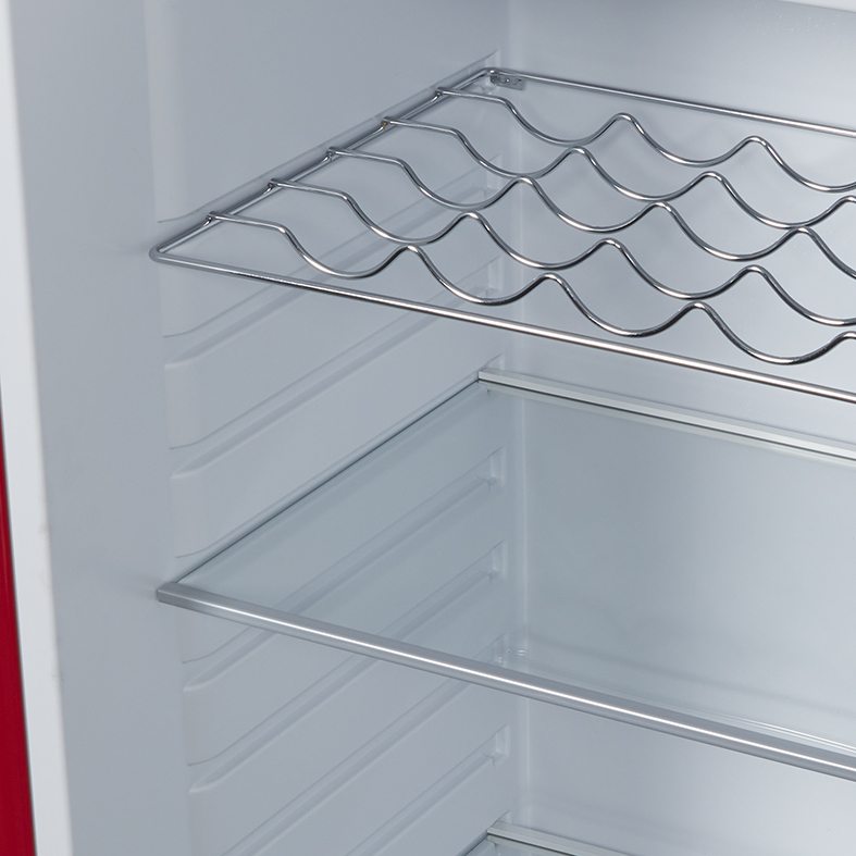 Gastro-Cool - Retro Kühlschrank Havanna in Rot - VIRC330 - Innenraum