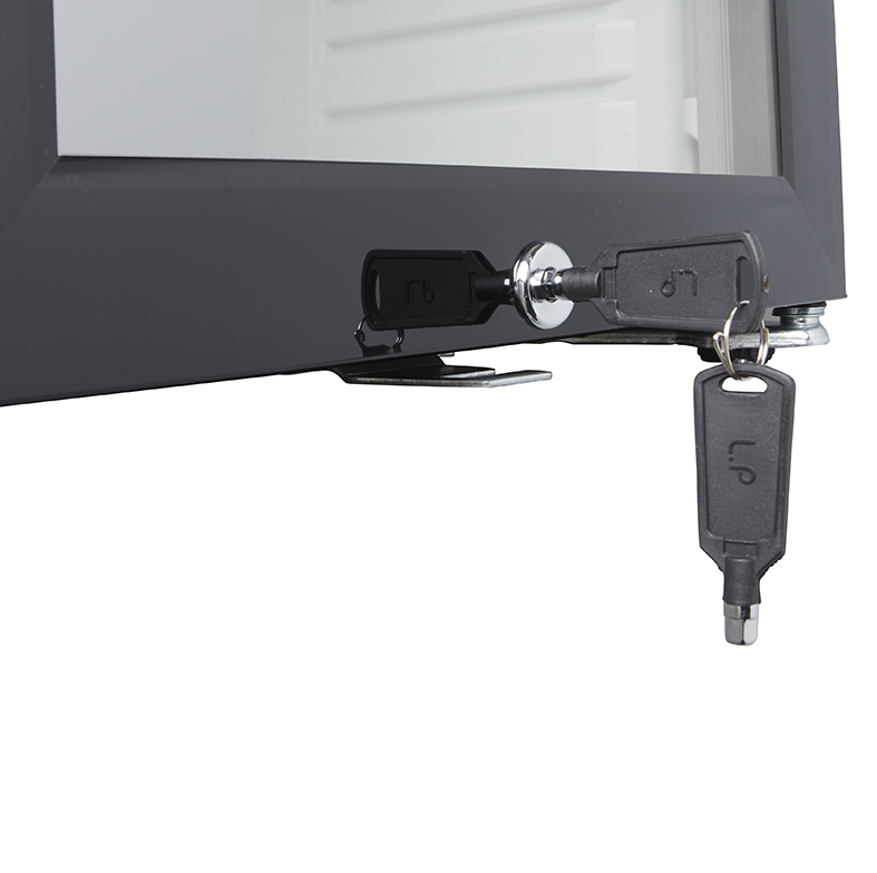 Gastro-Cool Thekenkühlschrank - mini - für POS Werbung - schwarz/weiß - LED - GCKW25 Schlüssel