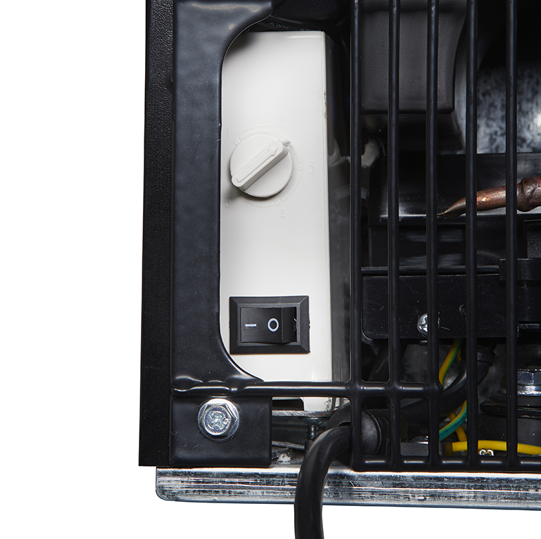 Gastro-Cool Thekenkühlschrank - mini - für POS Werbung - schwarz/weiß - LED - GCKW25 Schalter