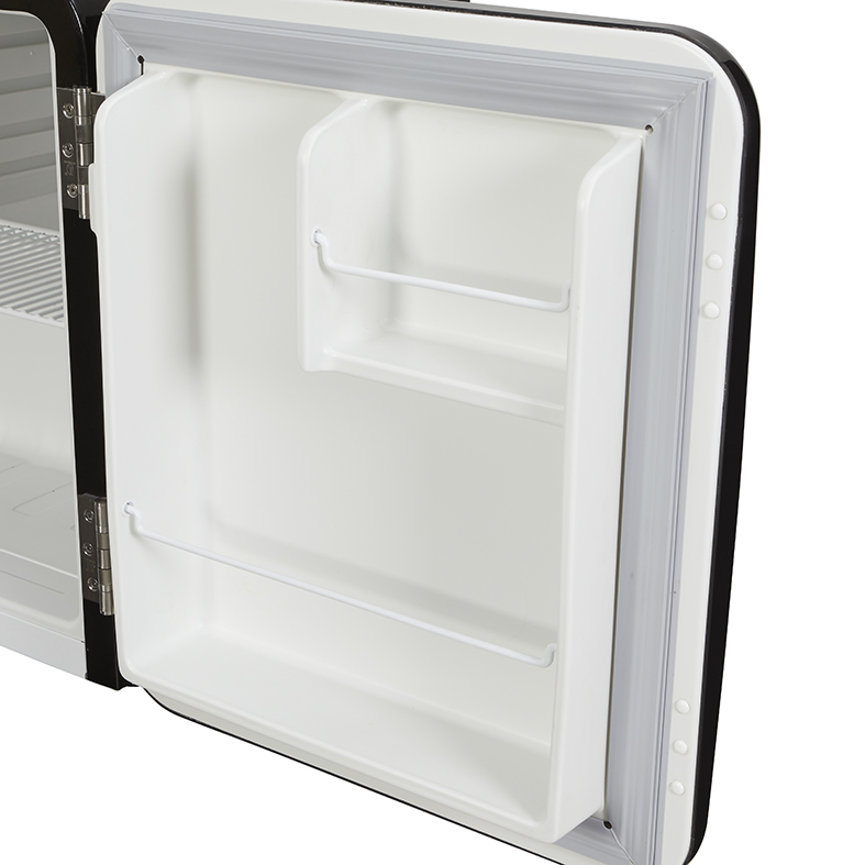 Gastro-Cool - Schwarzer Mini Kühlschrank retro - elegant - minibar - Miami - VIRC60 - Tür