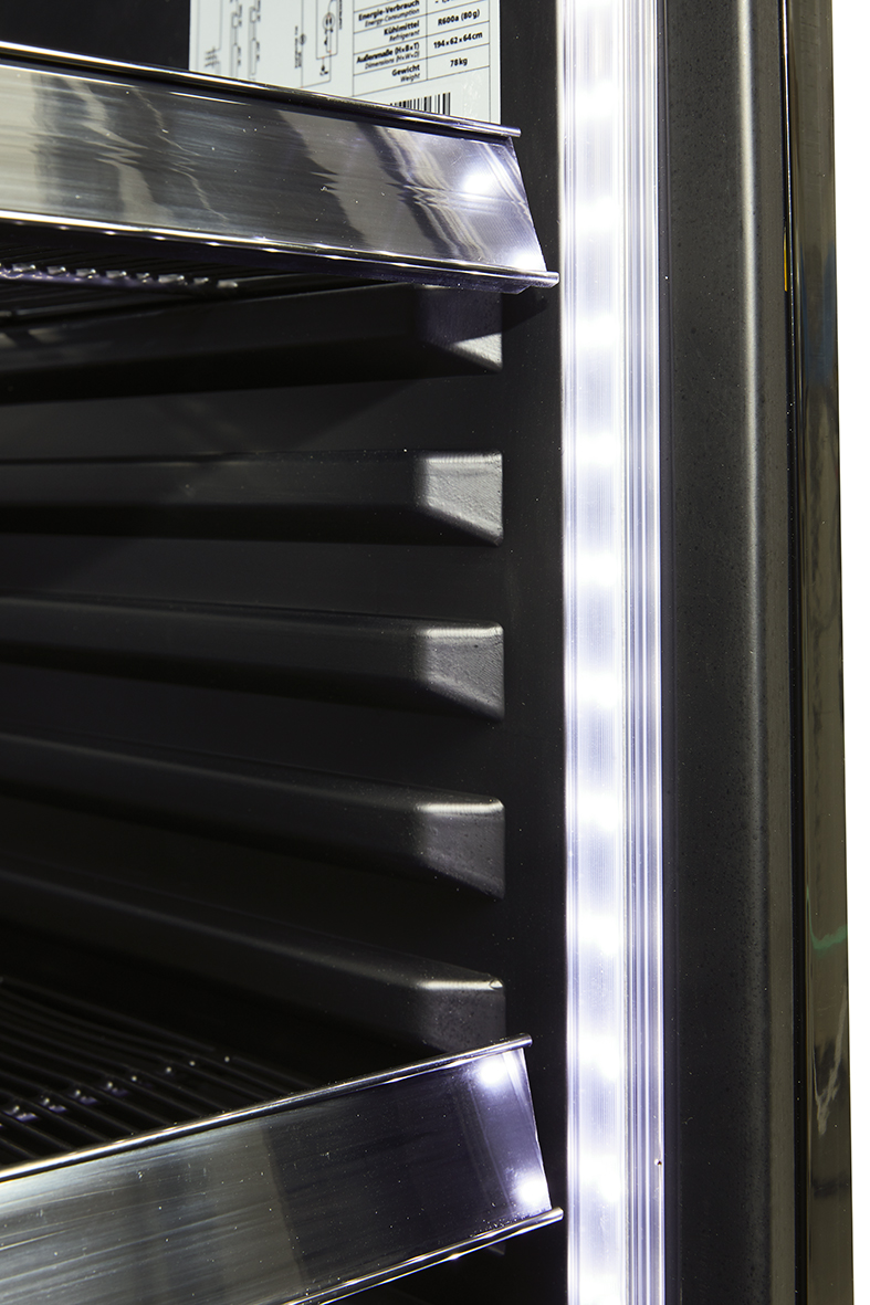 Gastro-Cool - Werbekühlschrank - groß - schwarz - GCDC400 - LED