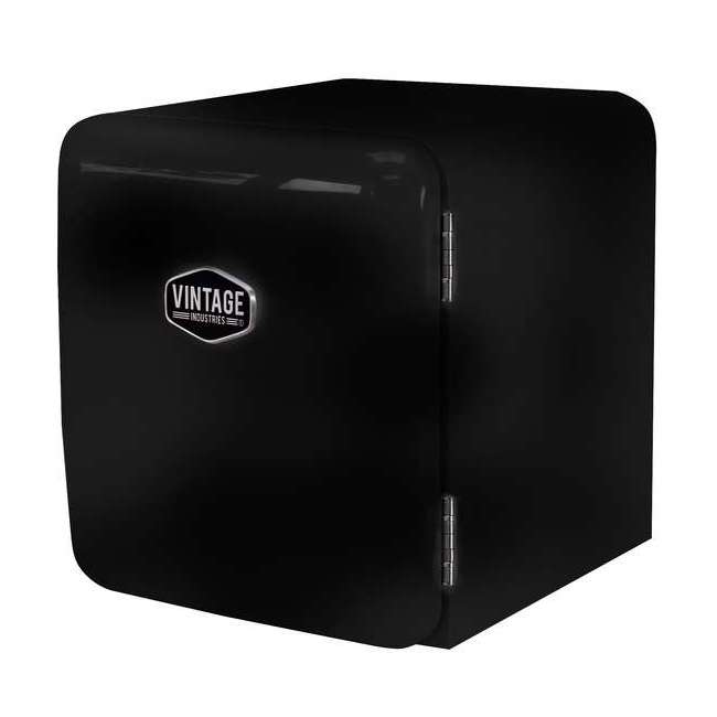 Gastro-Cool - Schwarzer Mini Kühlschrank retro - elegant - minibar - Miami - VIRC60 - seitlich geschlossen