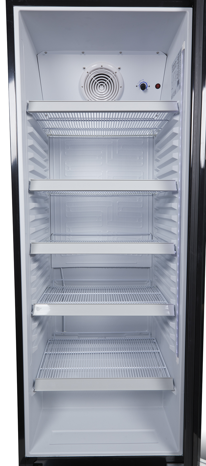 Gastro-Cool - Flaschenkühlschrank - schwarz mit weißem Innenraum - GD360 - Innenraum