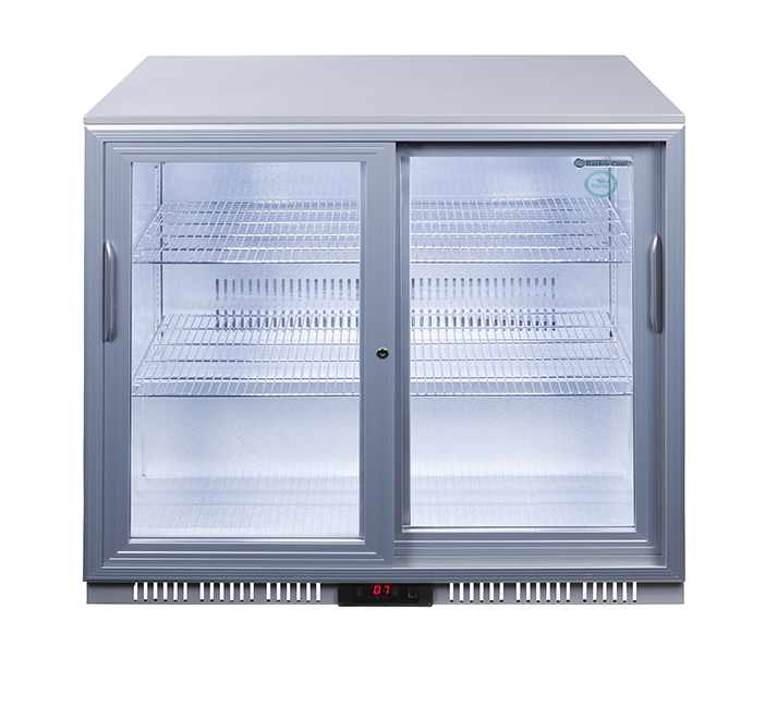 Gastro-Cool Untertheken Kühlschrank - Schiebetür - Silber - GCUC200 Frontal leer