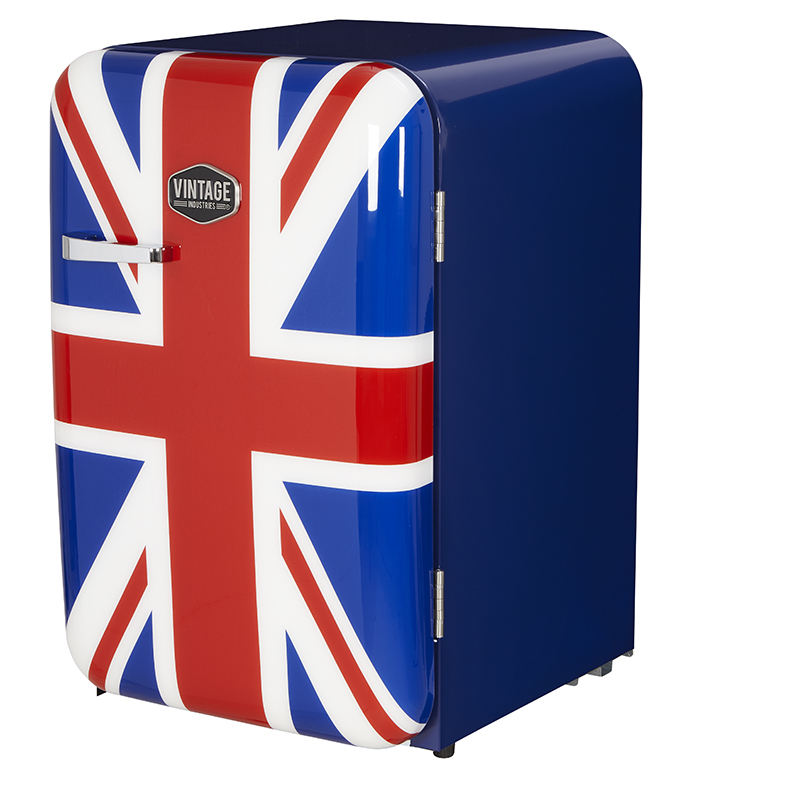 Gastro-Cool - Retro Kühlschrank Kingston Union Jack - VIRC160 - seitlich