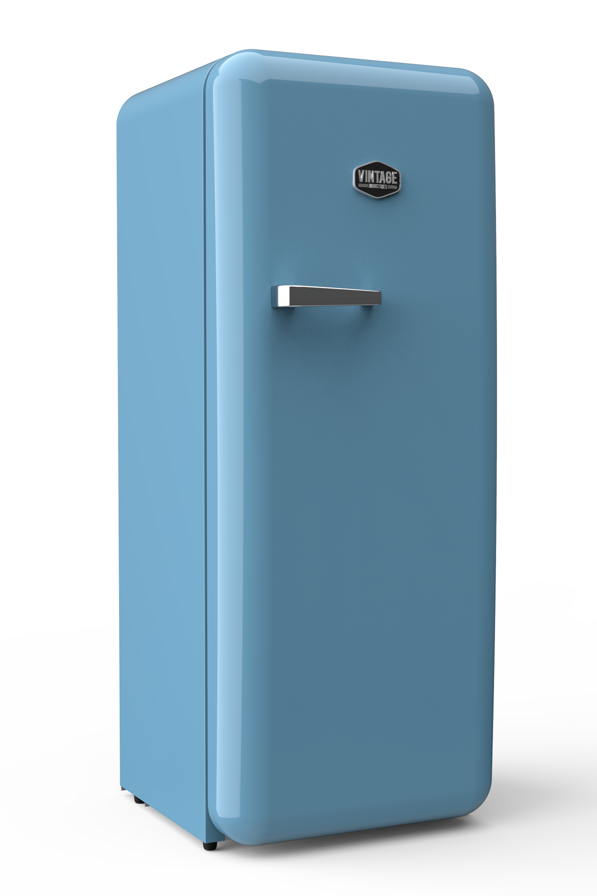 Gastro-Cool - Vintage Industries Retro-Kühlschrank in Ferienblau - RC330 - seitlich