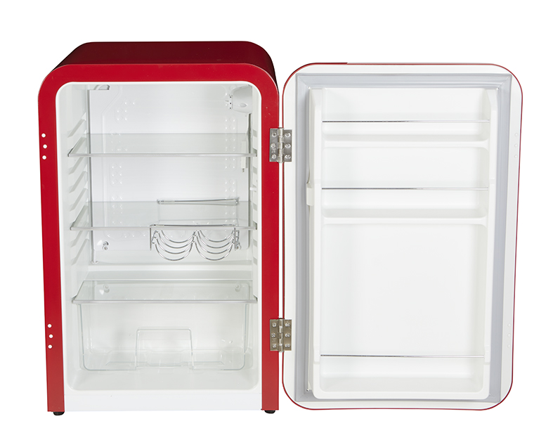 Gastro-Cool - Retro Kühlschrank Kingston in Rot - VIRC160 - Voransicht leer