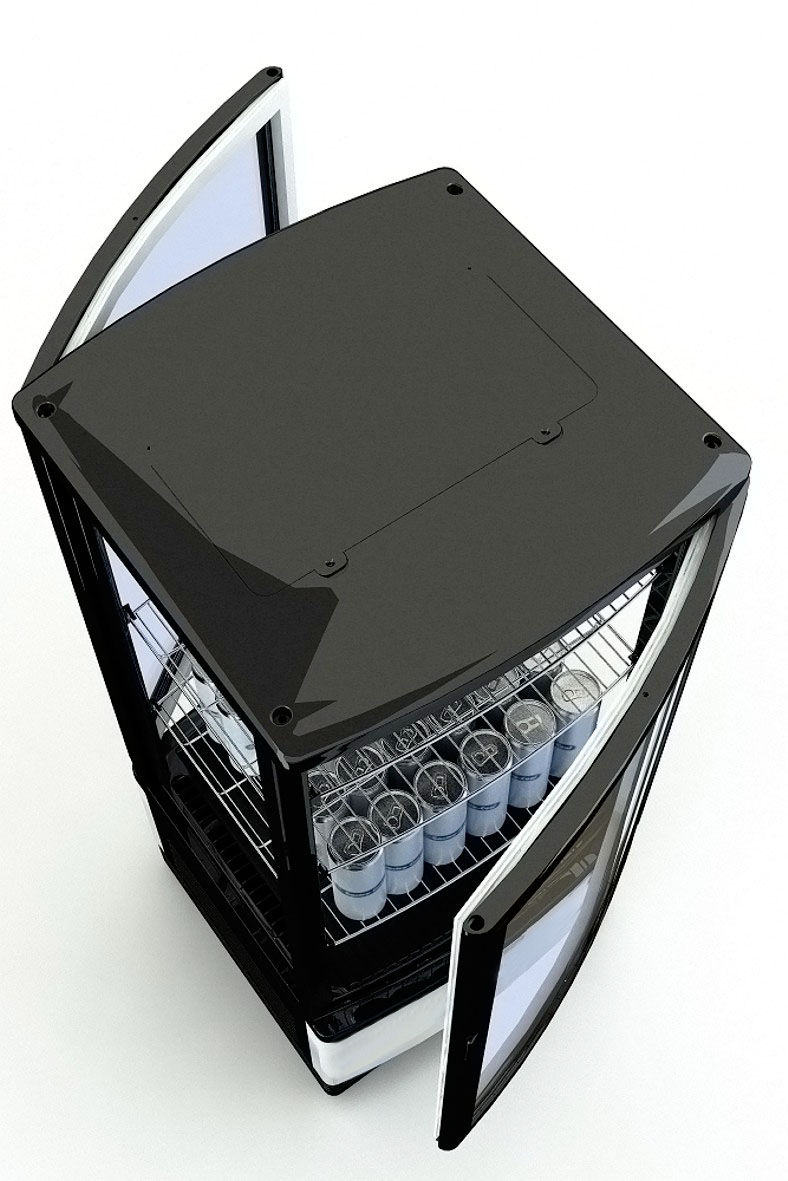 Gastro Cool - VisiCooler - KühlVitrine mit zwei Glastüren - Schwarz - beidseitig zu öffnen