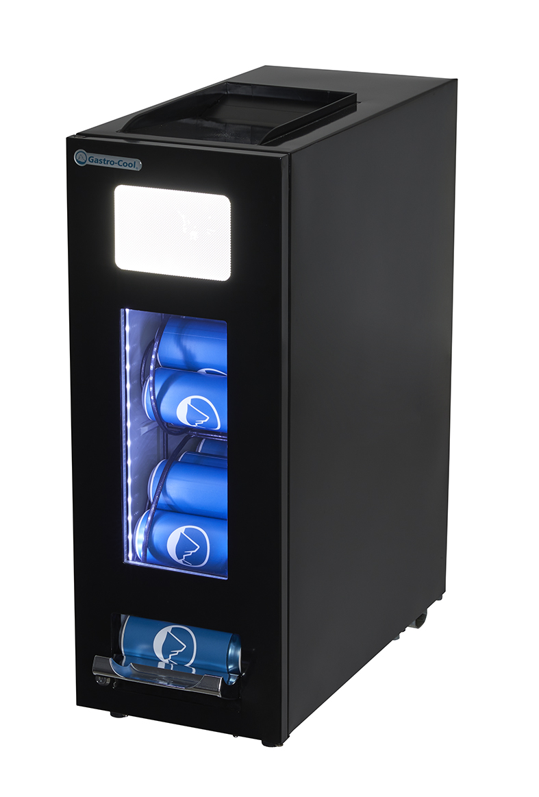 Gastro Cool - Dosen Dispenser Kühlschrank - Schwarz - 48 Dosen à 250 ml - GCAP50-250 - seitlich gefüllt
