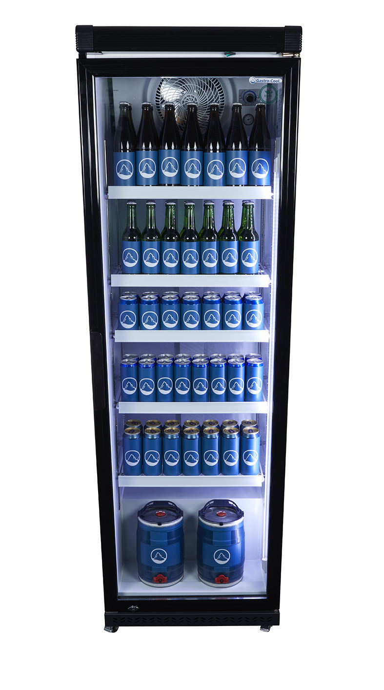 Gastro-Cool - Gewerbekühlschrank - schwarz - GCGD400 - Frontansicht gefüllt