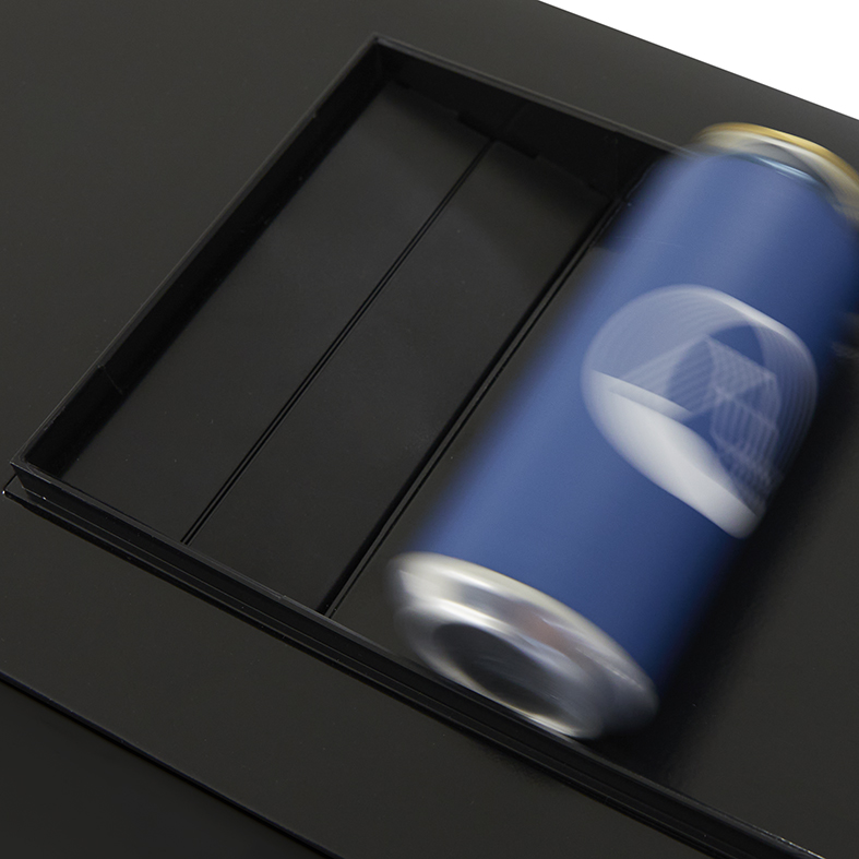 Gastro-Cool - Dosen Dispenser Kühlschrank - Schwarz - 48 Dosen à 250 ml - GCAP50-250 - Einfüllfach