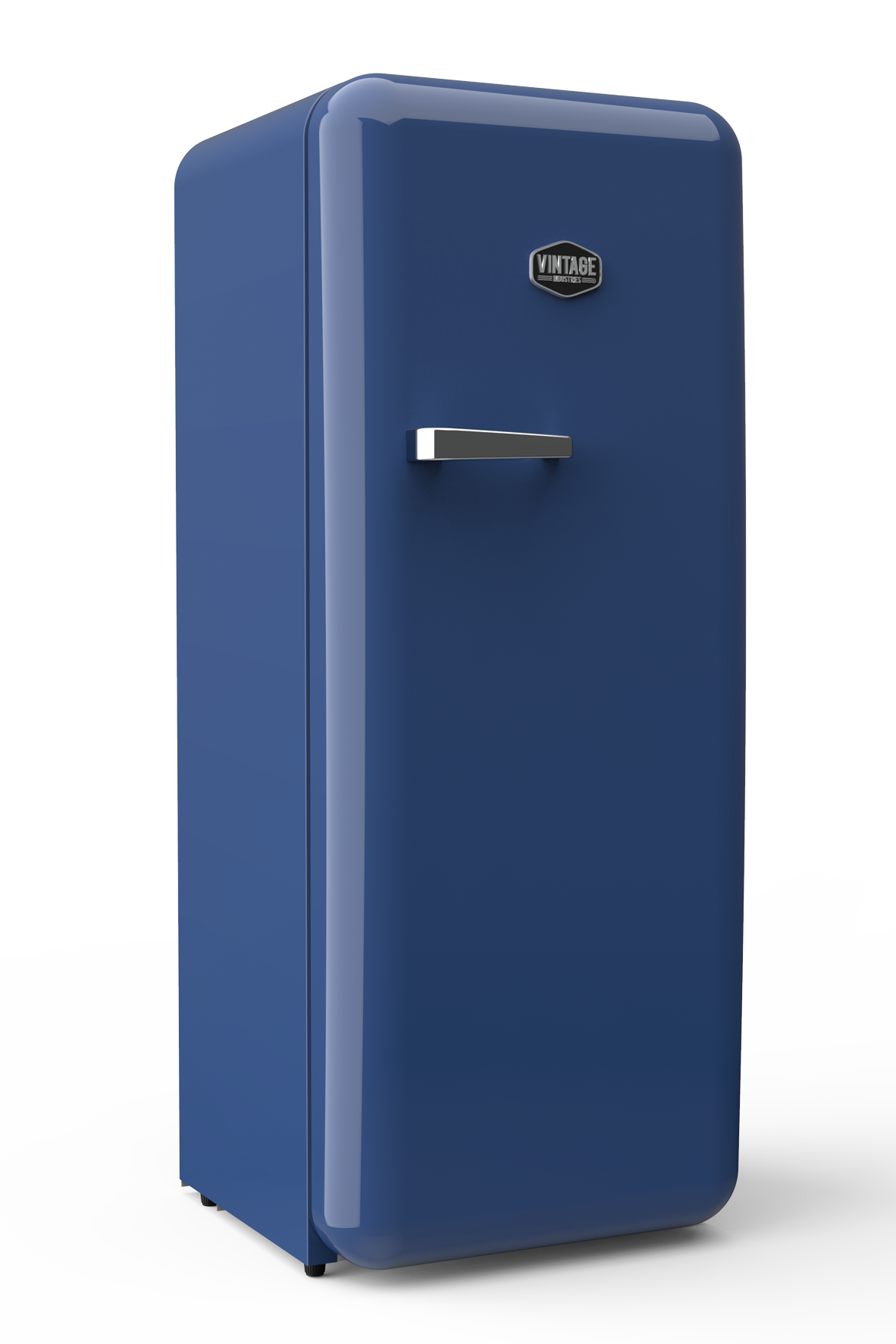 Gastro-Cool - Vintage Kühlschrank Europablau - RC330 - seitlich