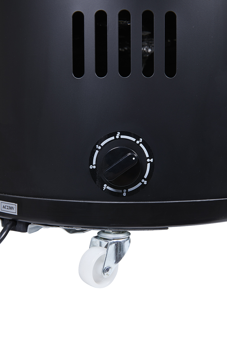 Kühlschrank rund auf Rädern - werbekühlschrank - schwarz - GCPT45 - Temperatur Einstellung