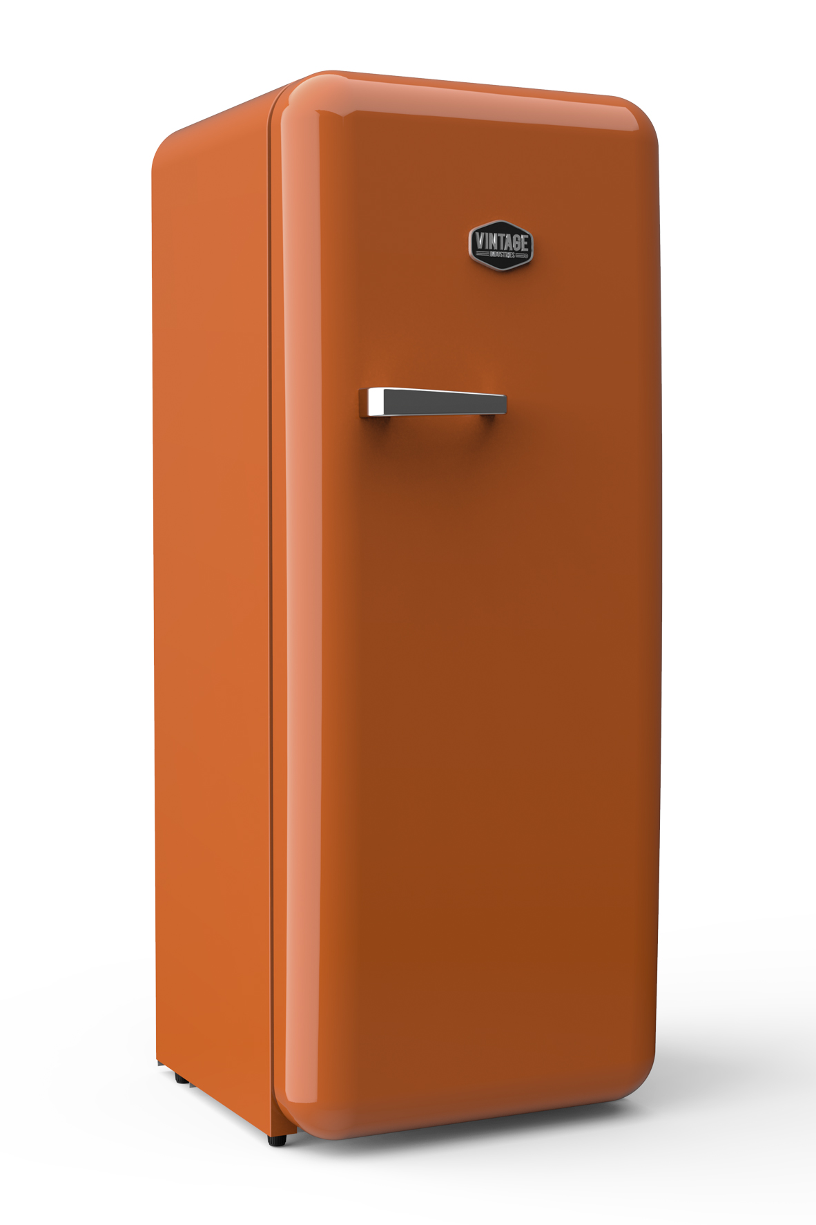 Gastro-Cool - Vintage-Kühlschrank / RC330 / Tieforange - Sonderedition - seitlich