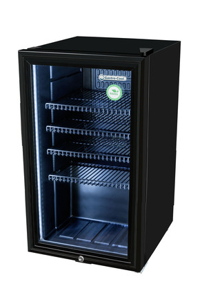 Flaschenkühlschrank mit Glastür - Gastronomie - Bar - schwarz - LED