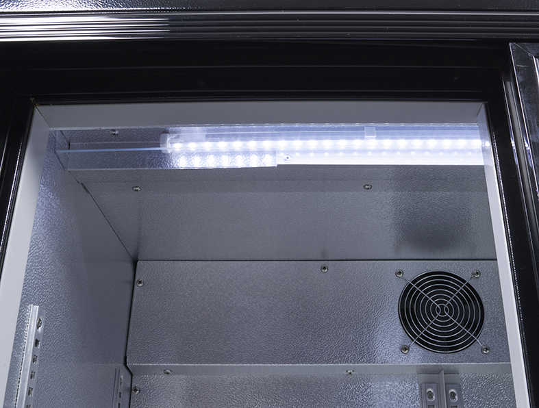 Gastro-Cool Untertheken Kühlschrank - Schiebetür - Schwarz - GCUC200 LED