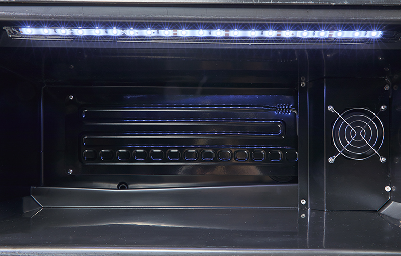Gastro-Cool Glastürkühlschrank - klein und flach - Theke - Bar - platzsparend - schwarz - GCGD15 LED