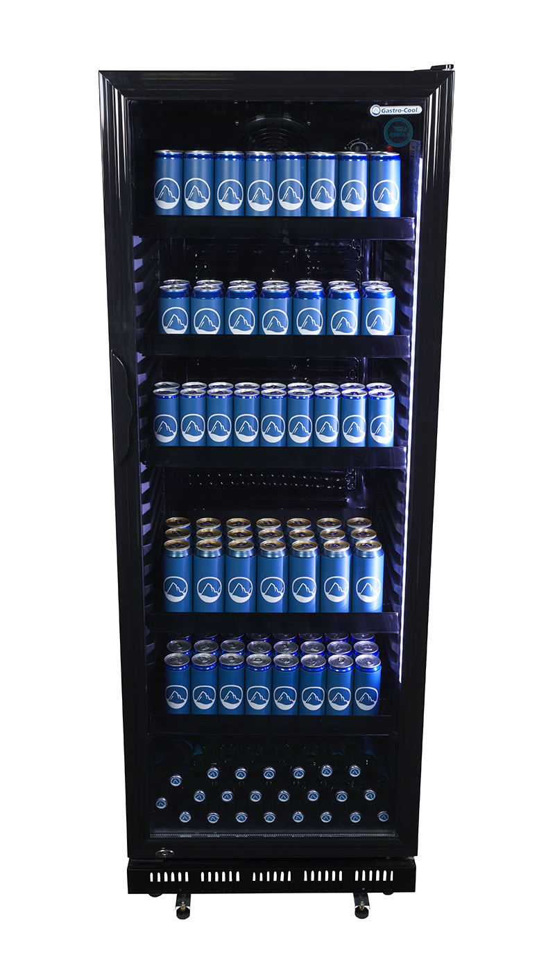Gastro-Cool - Glastürkühlschrank - schwarz - GD360 - gefüllt