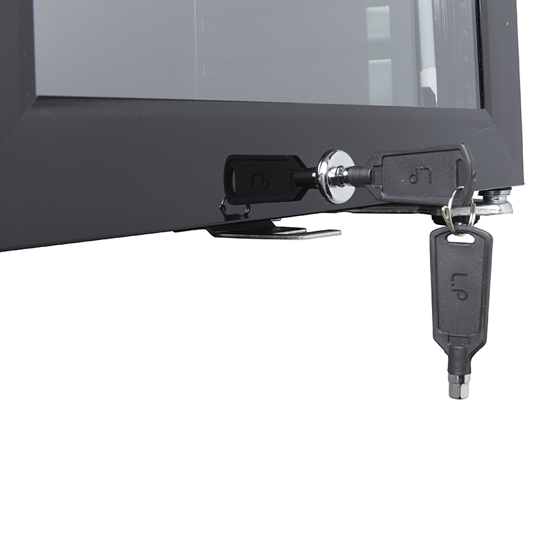 Gastro-Cool - Thekenkühlschrank - klein - schwarz - super LED - GCKW25 - Schlüssel