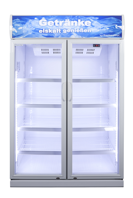 GCDC1050 - Kühlschrank für Kiosk - zwei Glastüren - LED - Frontal leer