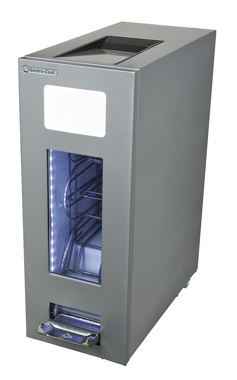 Gastro-Cool - Dosen Dispenser Kühlschrank - Silber - 250 ml slim can - GCAP50-250 - seitlich leer