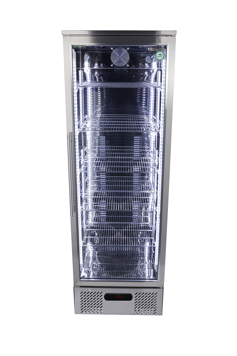 Gastro-Cool - Edelstahl Kühlschrank mit Glastür - Umluft - groß - GCGD300 - Vorderansicht leer