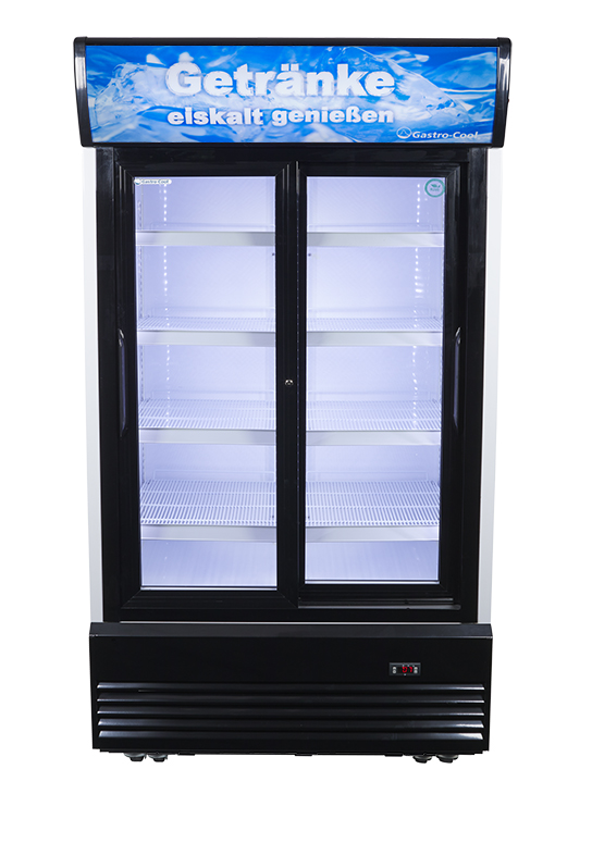 Gastro-Cool - GCDC800 Getränkekühlschrank mit Doppeltür - extra breit - Frontalansicht leer