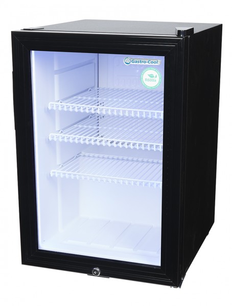 Gastro-Cool - Bottle Cooler - minibar - black/white - great view - LED - GCKW65 - laterally empty