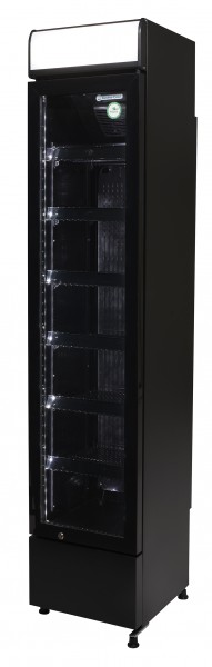 Schmaler Werbekühlschrank - schwarz - power LED - GCDC130