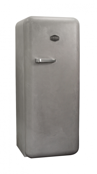 Gastro-Cool - Retro Kühlschrank Banksy - Beton - Sonderedition - seitlich