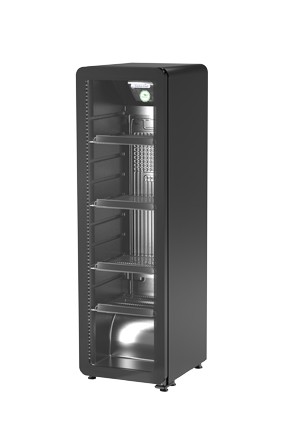 Retro Glastürkühlschrank - elegant - schwarz - GCGD135