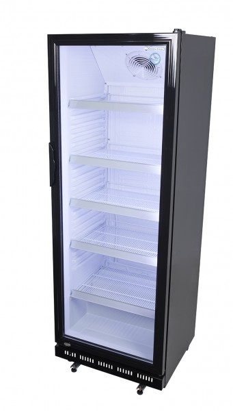 Gastro-Cool - Flaschenkühlschrank - schwarz mit weißem Innenraum - GD360 - seitlich leer