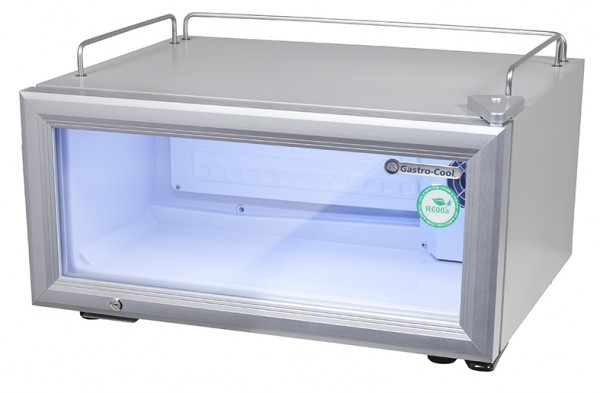 Gastro-Cool - Mini-Impuls POS koelkast - Zilver/Wit - GD15 - 240400 - Zijaanzicht gevuld
